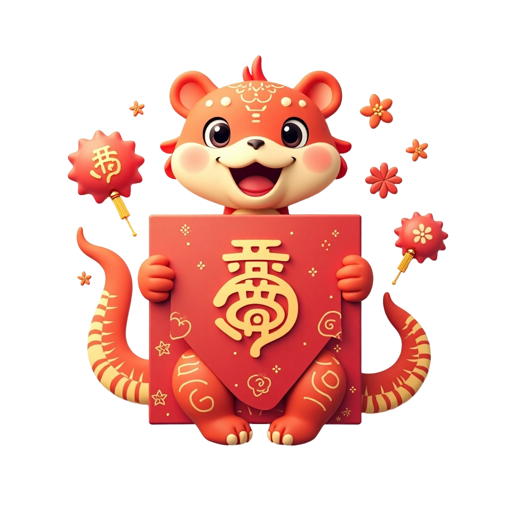 Lunar New Year Celebration with a Tiger Mascot